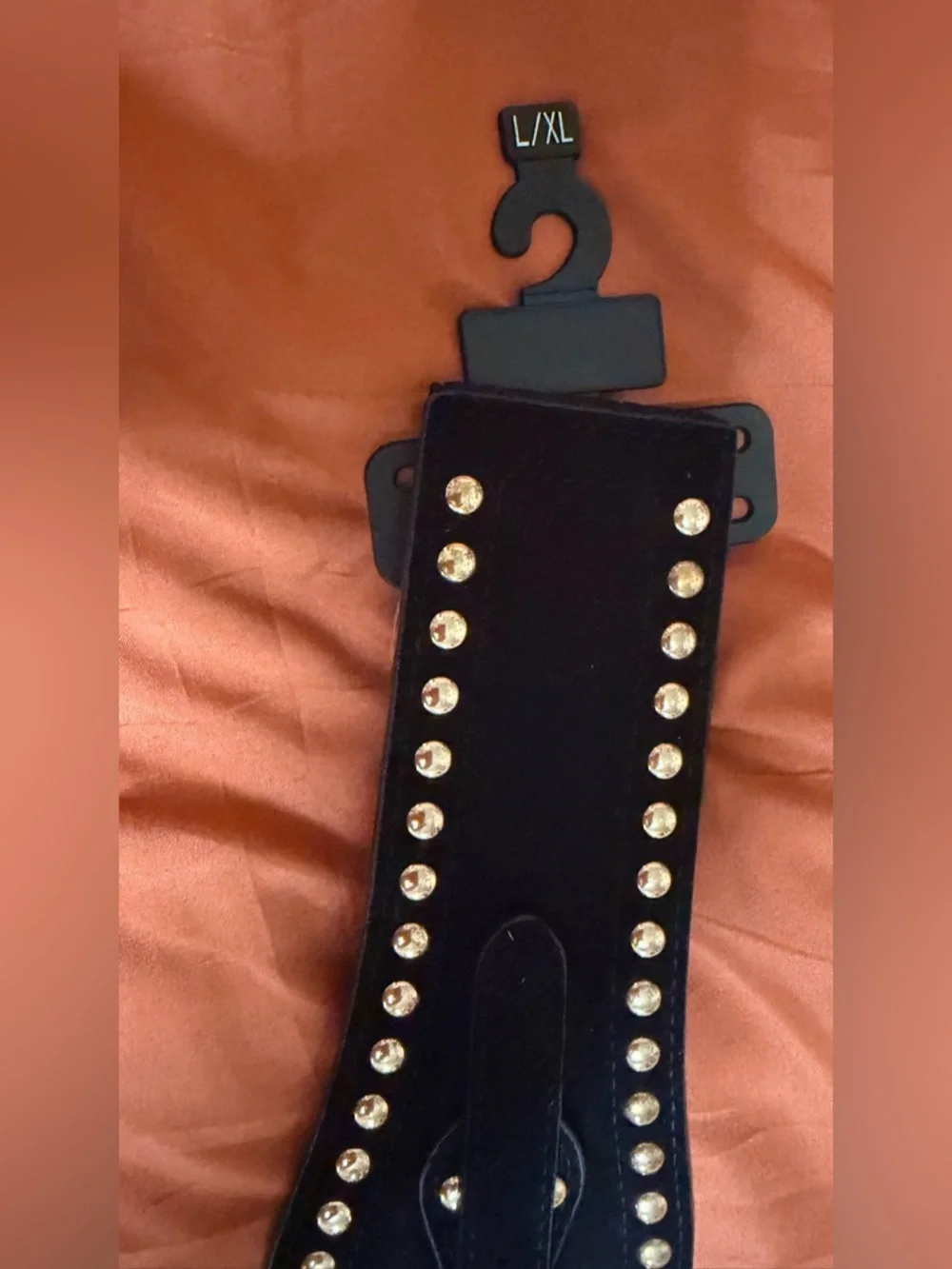 Black Studded Waist Belt with Gold Hardware NWT